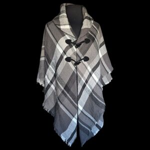 Apt 9 Plaid Toggle Poncho Onesize